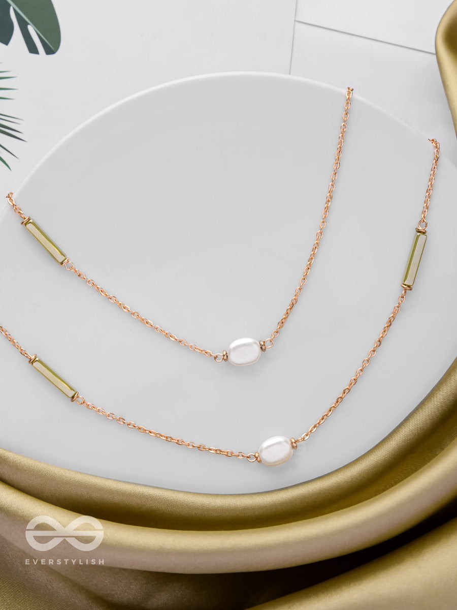 The Evergreen Elegance - Golden Embellished Multilayered Necklace With Anti-Tarnish Coating