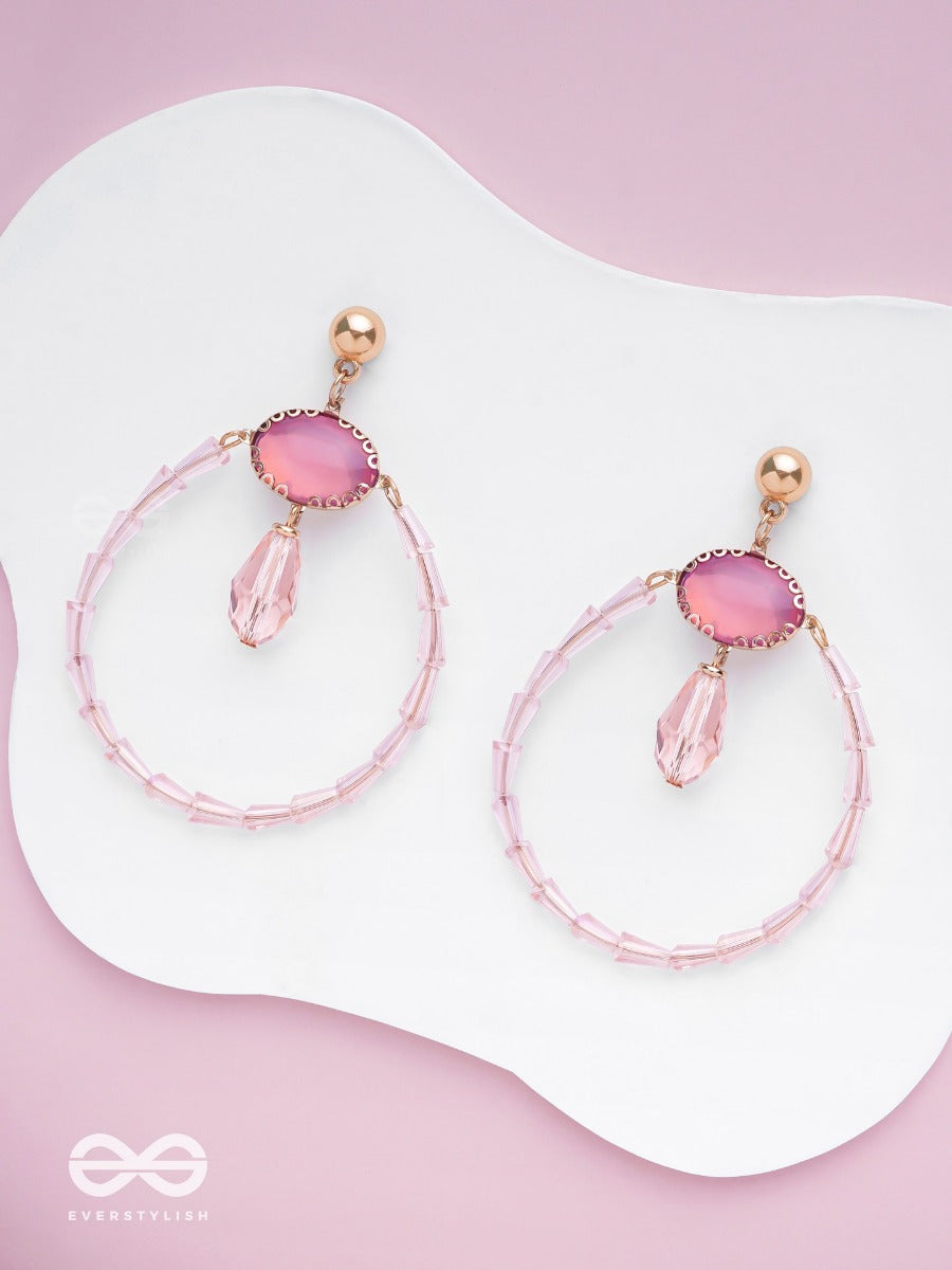 The Blushing Moon - Golden Embellished Earrings