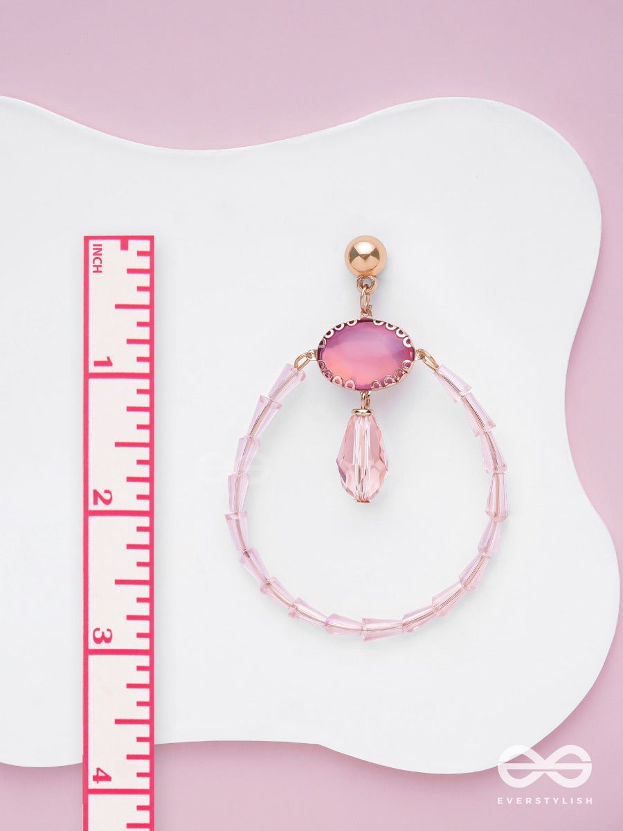 The Blushing Moon - Golden Embellished Earrings
