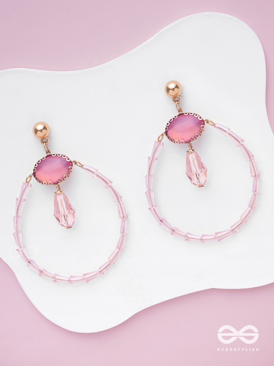 The Blushing Moon - Golden Embellished Earrings