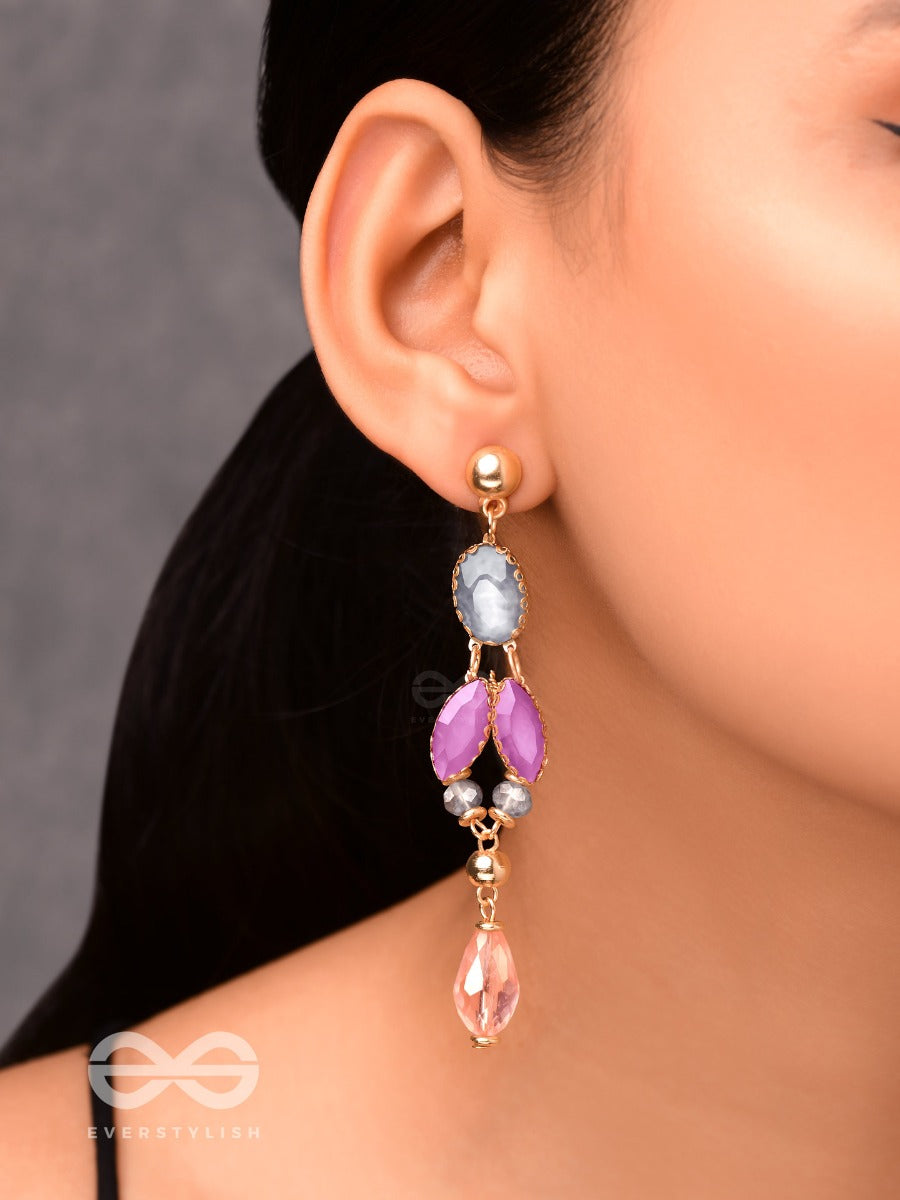 A Grey Rose - Golden Statement Earrings