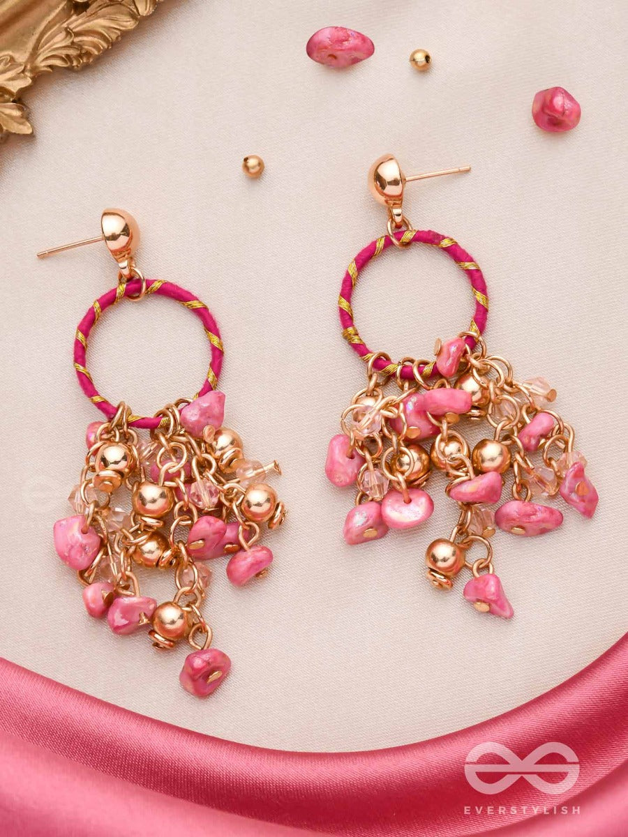 The Fuchsia Garden - Wrapped With Silk Thread Drop Earrings