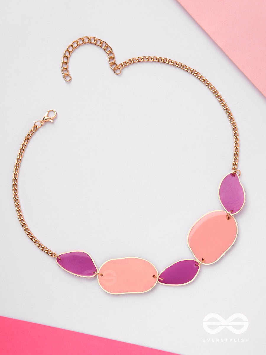 The Violet Hues- Cute Enamelled Neckpiece With Anti-Tarnish Coating