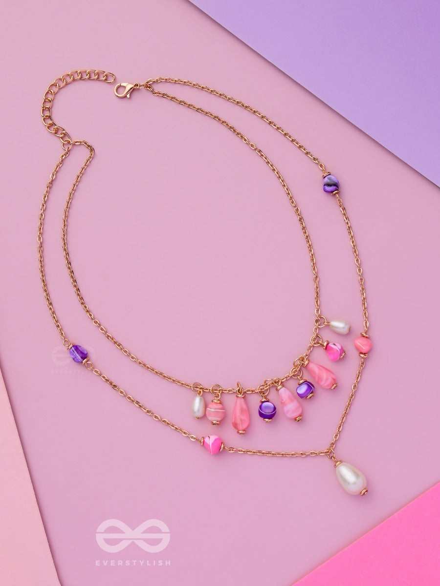 Whimsy Wonderland Waves - Cute Multilayered Neckpiece With Anti-Tarnish Coating