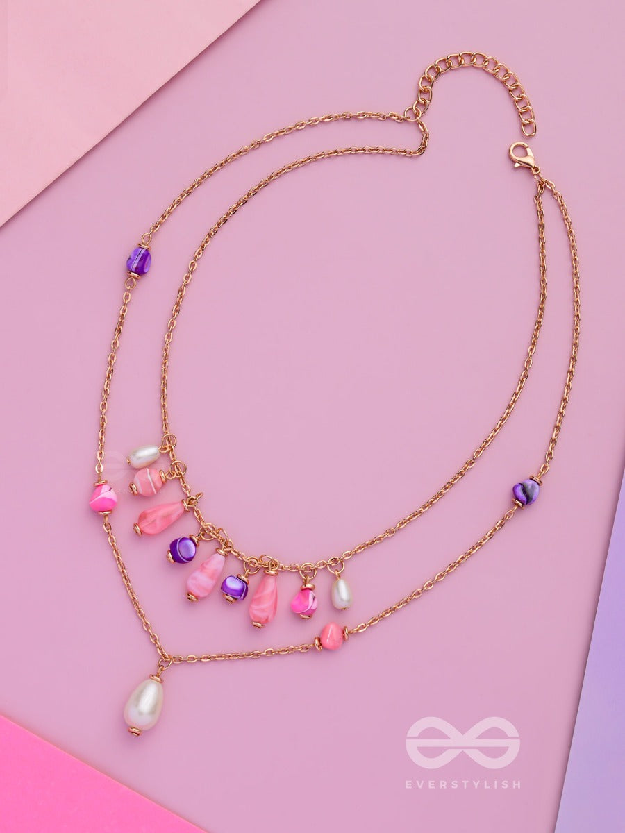 Whimsy Wonderland Waves - Cute Multilayered Neckpiece With Anti-Tarnish Coating