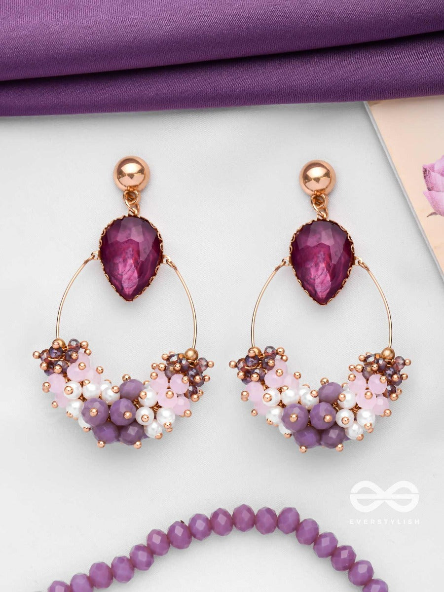 It's Purple's Magic - Glamorous Beaded Earrings