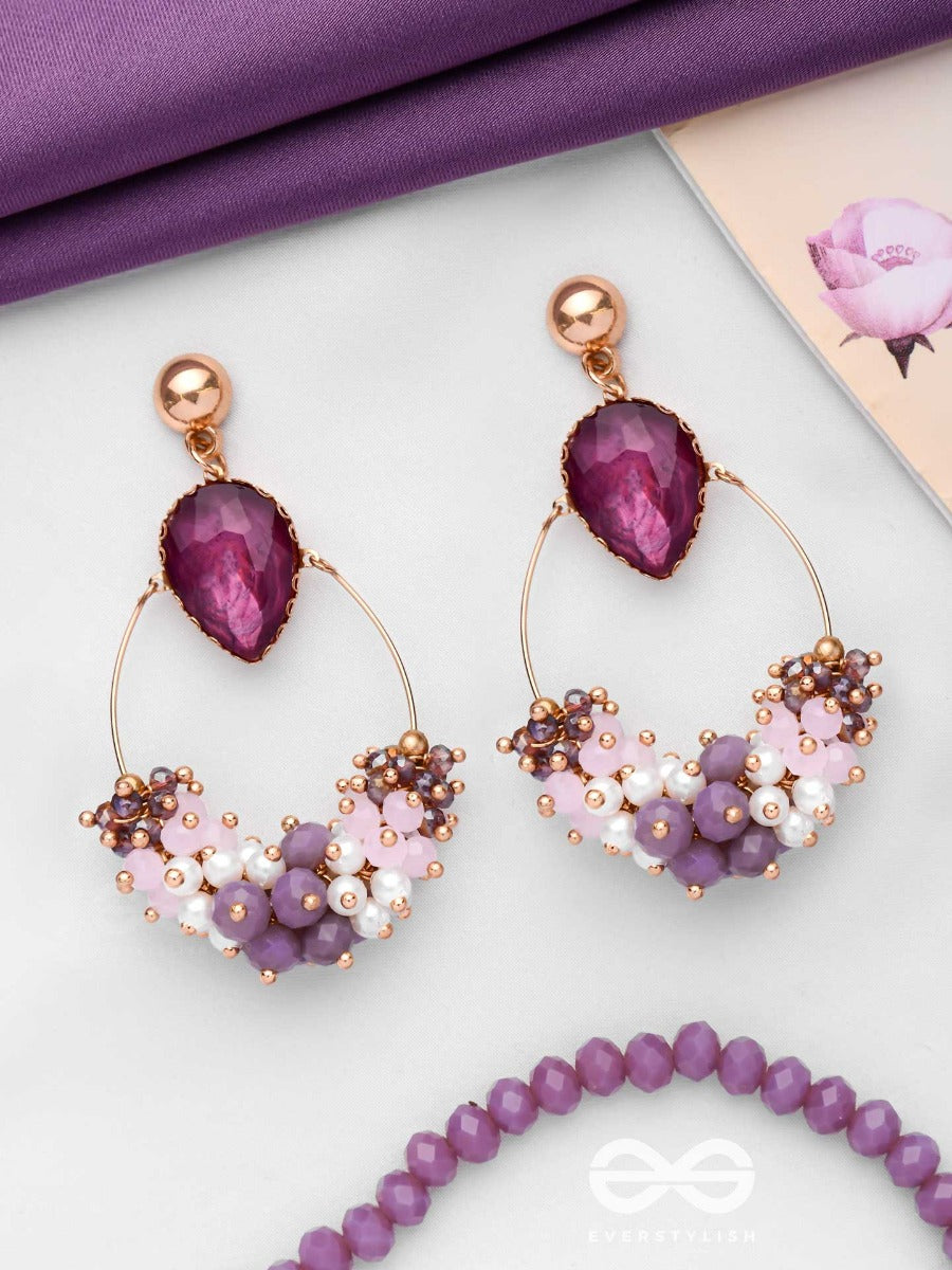It's Purple's Magic - Glamorous Beaded Earrings