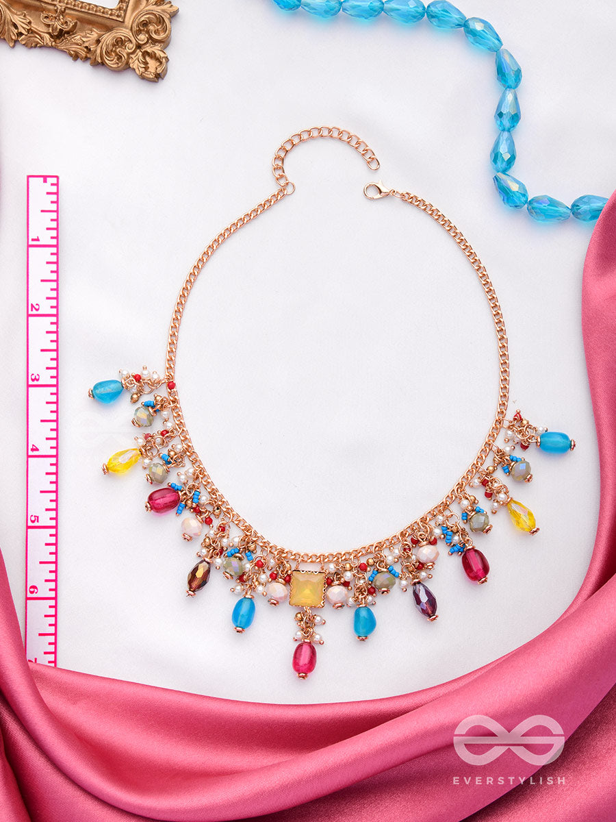 Mushita - The Ravishing Charisma - Golden Embellished Multicolor Neckpiece With Anti-Tarnish Coating