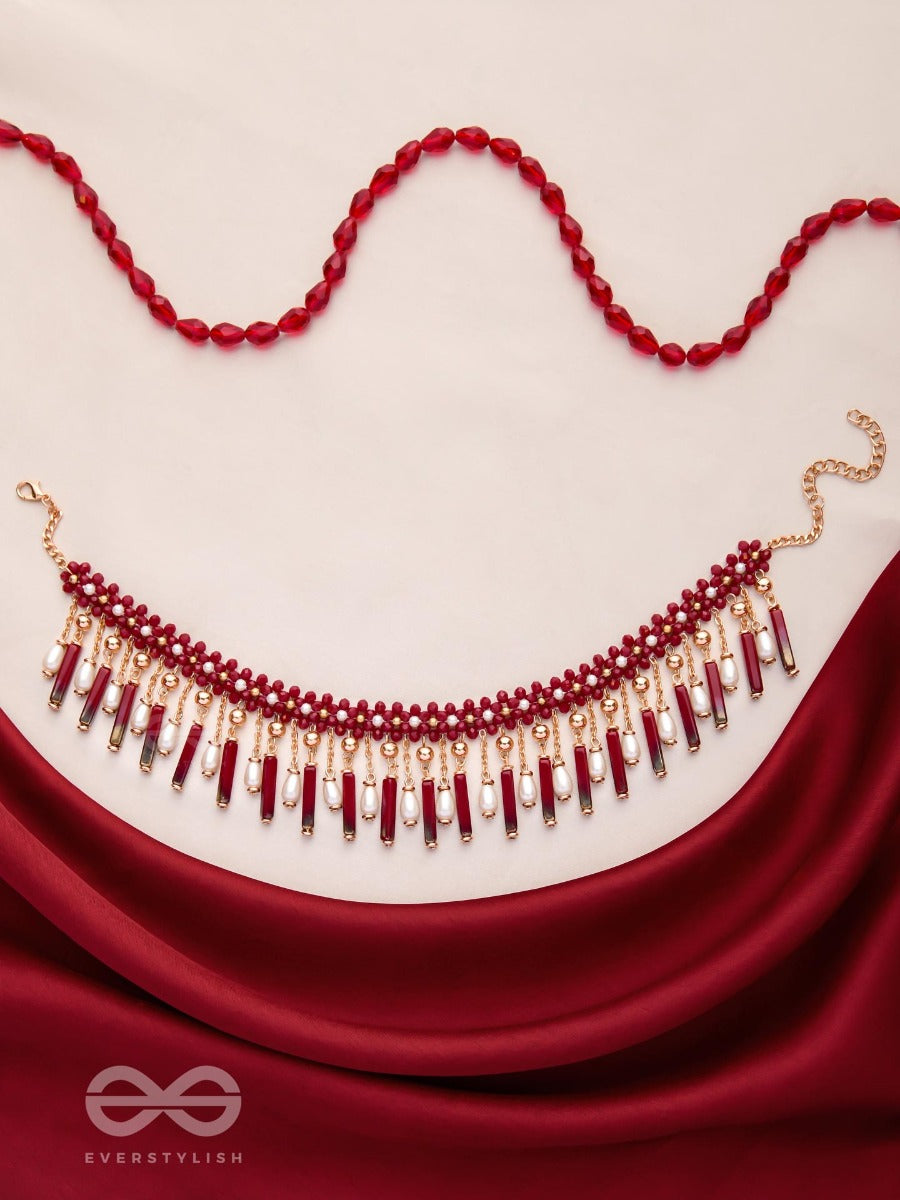 Sadhya - The Stellar Reflections - Golden Embellished Hand Embroidered Neckpiece With Anti-Tarnish Coating