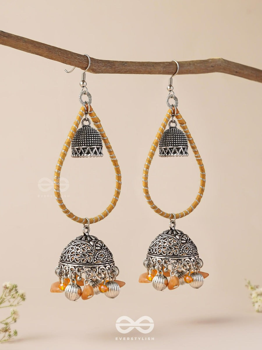 The Sunlit Drops - Oxidised Embellished Earrings