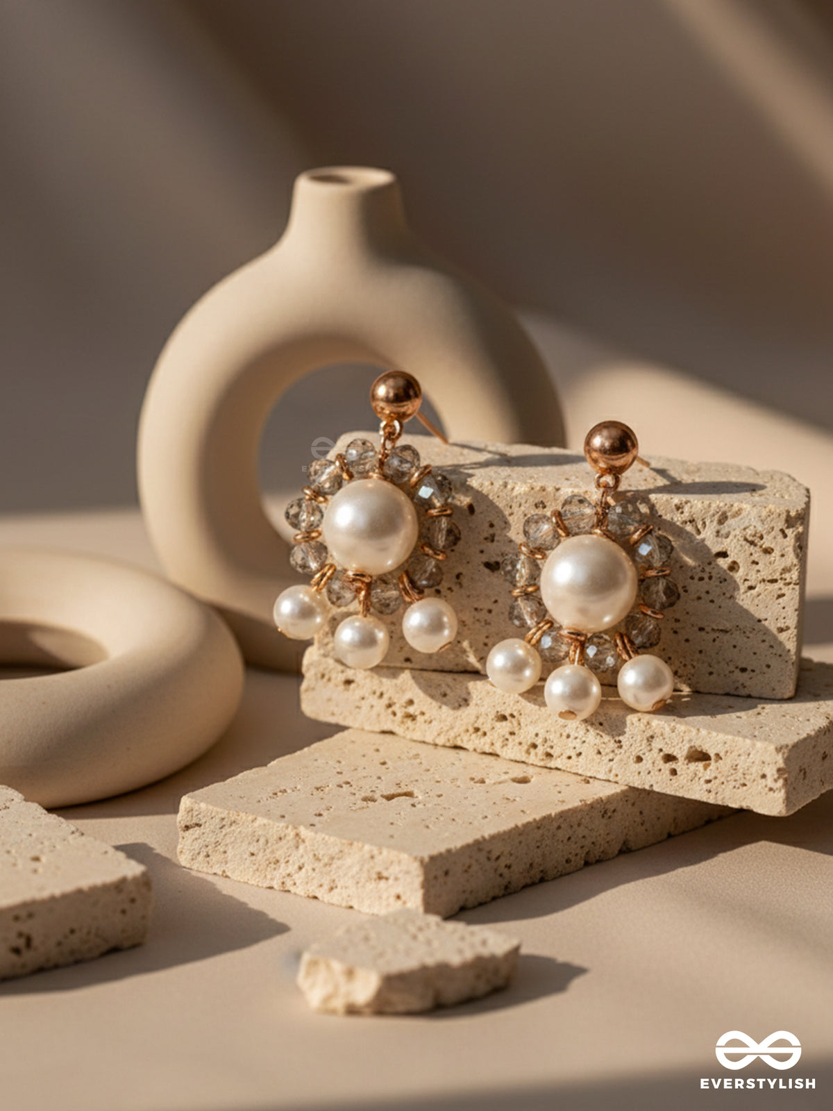 The Radiating Clouds - Classic Pearl Earrings