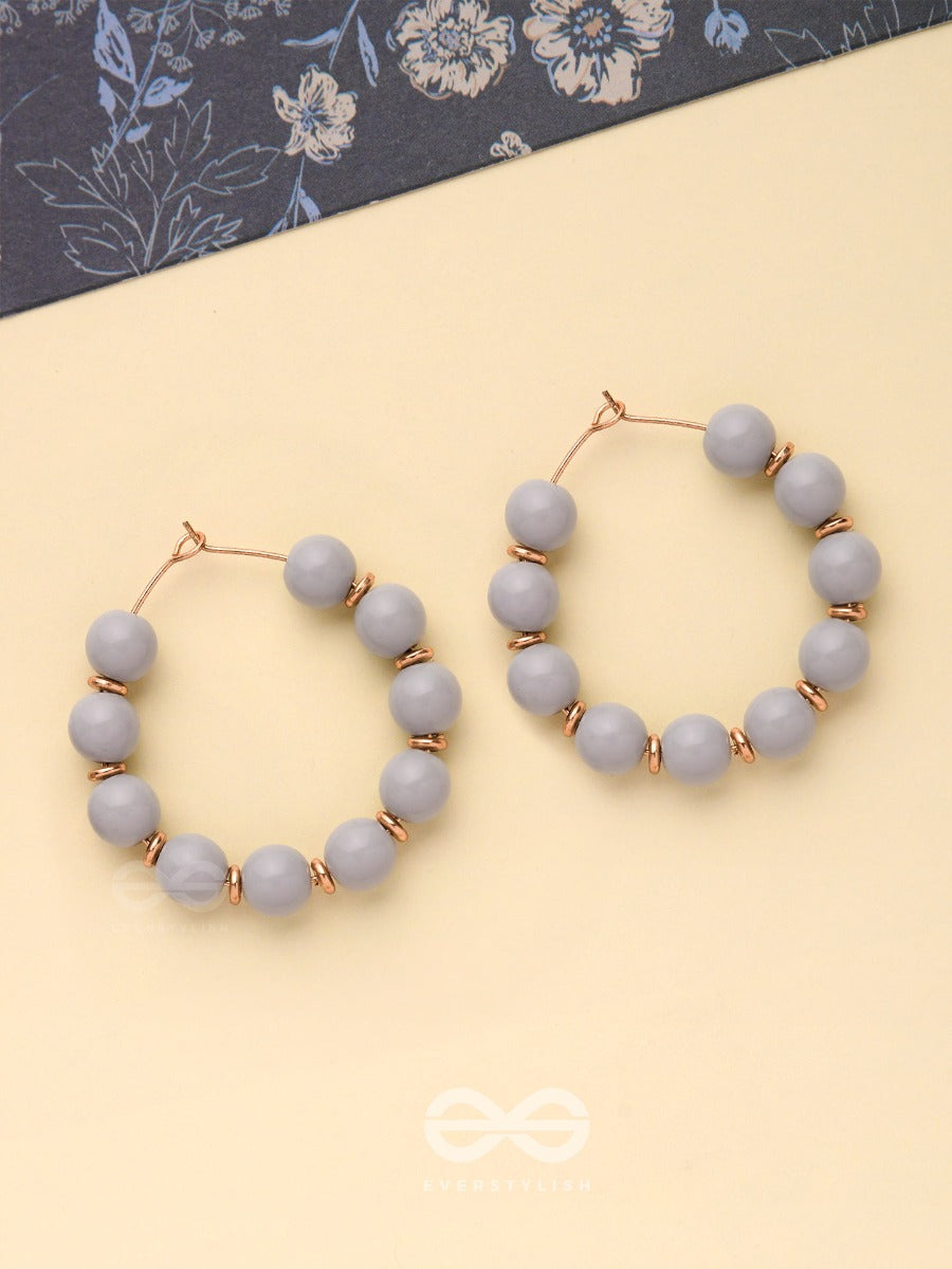 The Rainy Shadows - Classic Hoop Earrings (Gray)