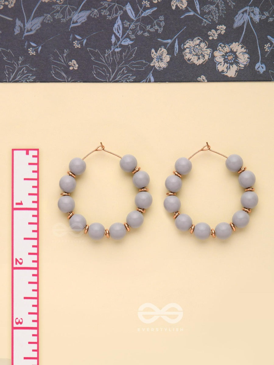 The Rainy Shadows - Classic Hoop Earrings (Gray)