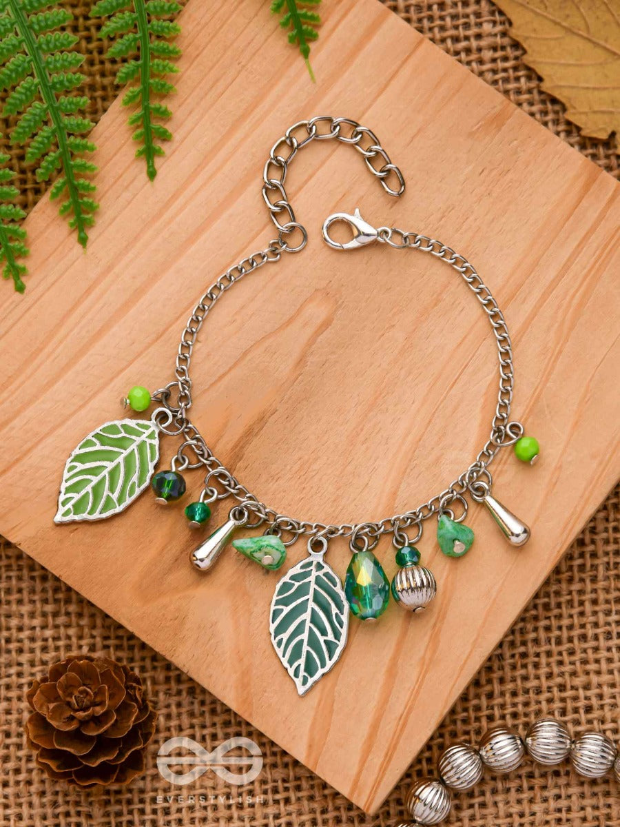 Leafing It Away - Oxidised Embellished Bracelet