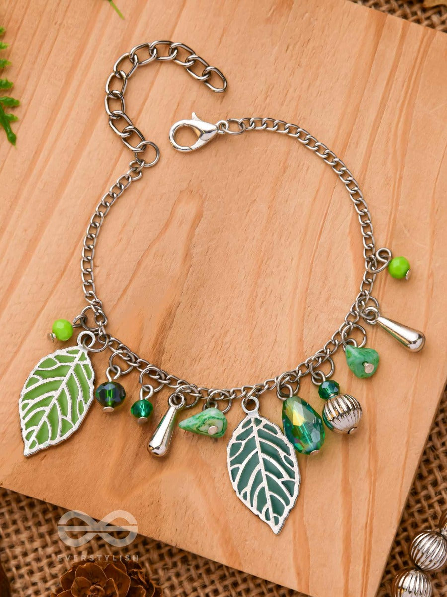 Leafing It Away - Oxidised Embellished Bracelet