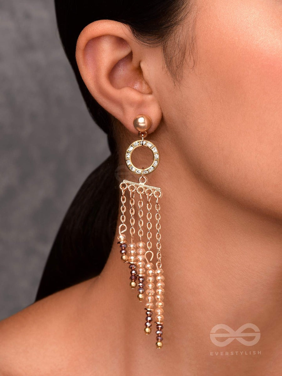 The Shimmering Rainfall - Elegant Drop Earrings