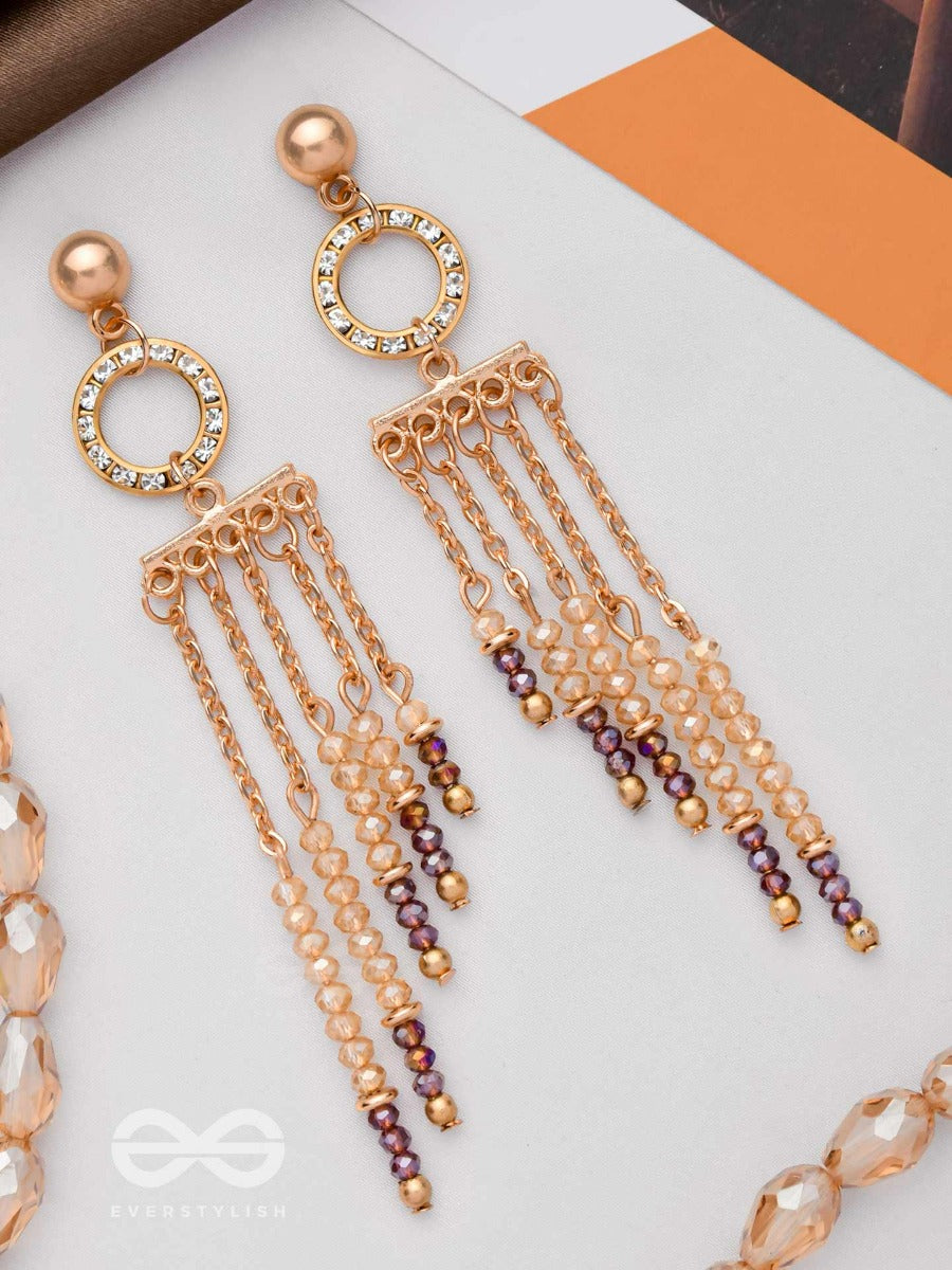 The Shimmering Rainfall - Elegant Drop Earrings