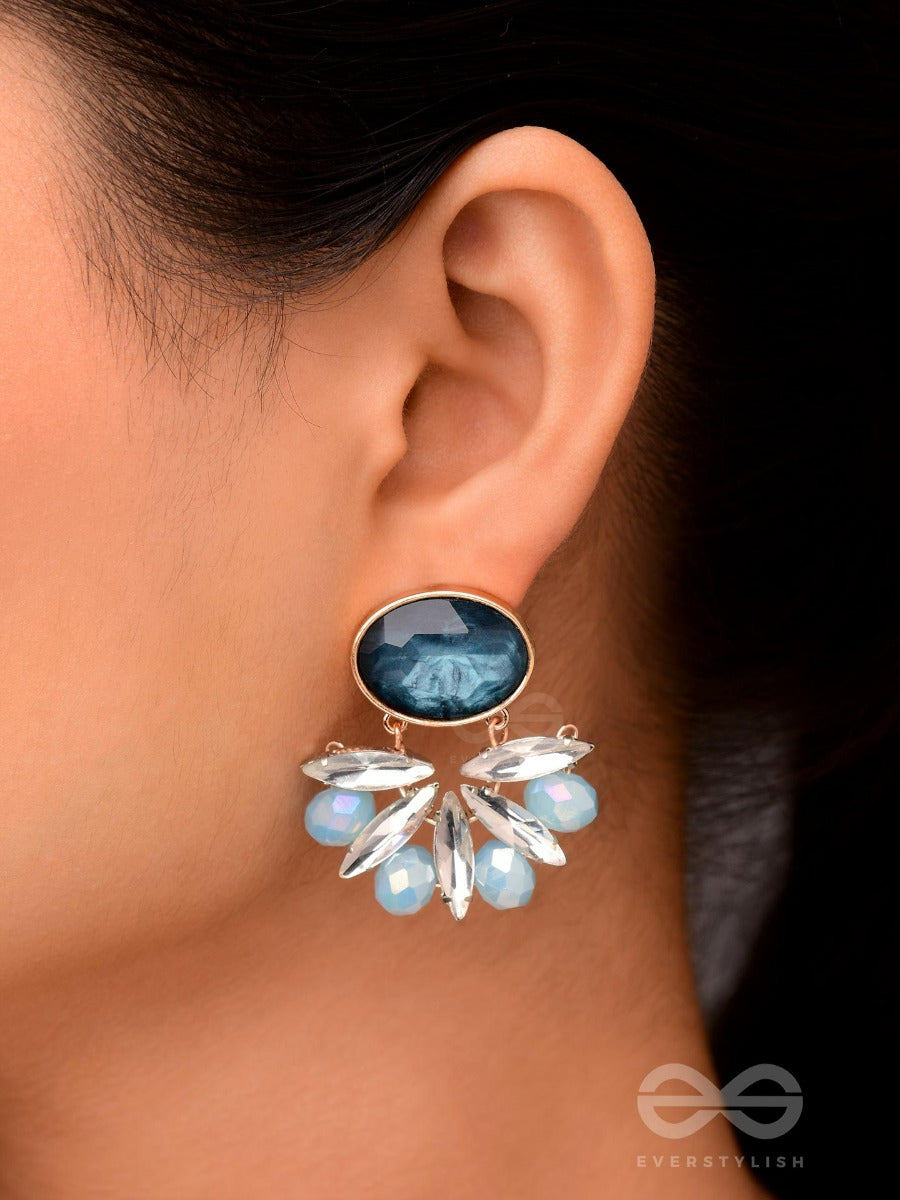 The Stardust Symphony - Classic And Elegant Drop Earrings (Blue)