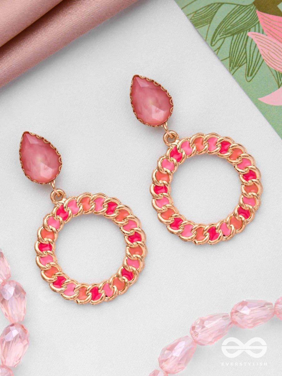 Pink Opulence - Pear Gemstone Drop Earrings