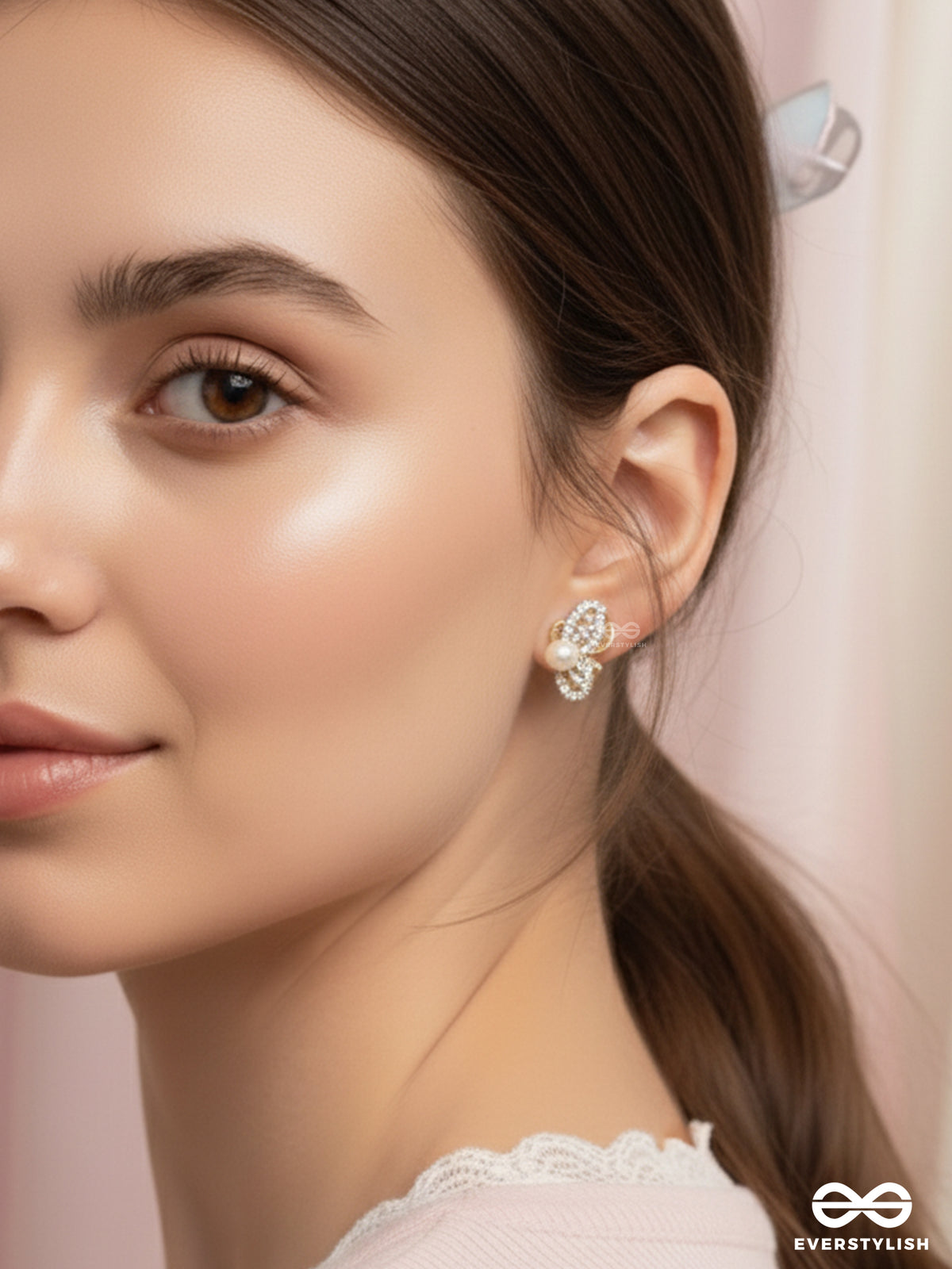 Spreading The Wings - Golden Pearl Studs