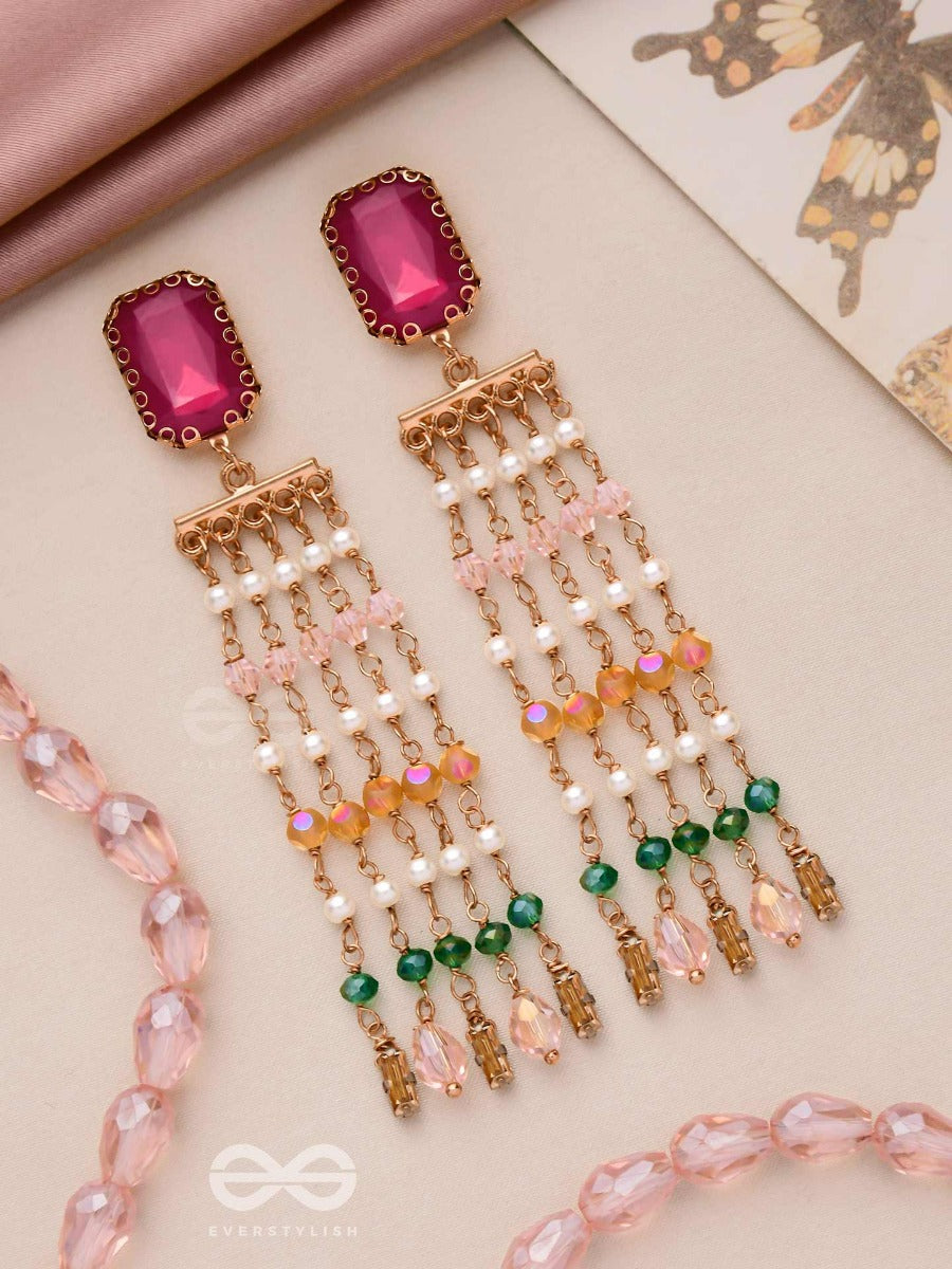 Drizzled With Glamour - Statement Drop Earrings