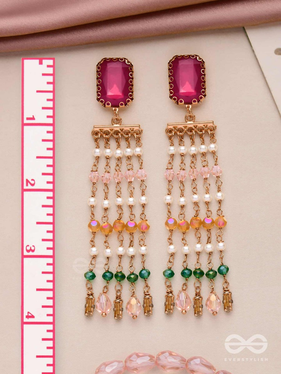 Drizzled With Glamour - Statement Drop Earrings