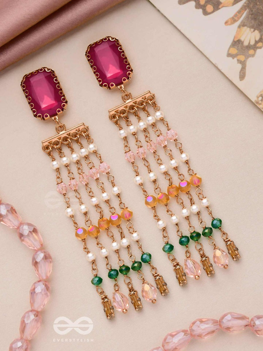 Drizzled With Glamour - Statement Drop Earrings