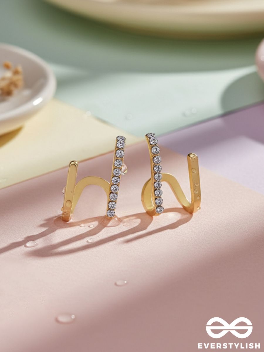 Glitter Groove - Golden Stud Earrings