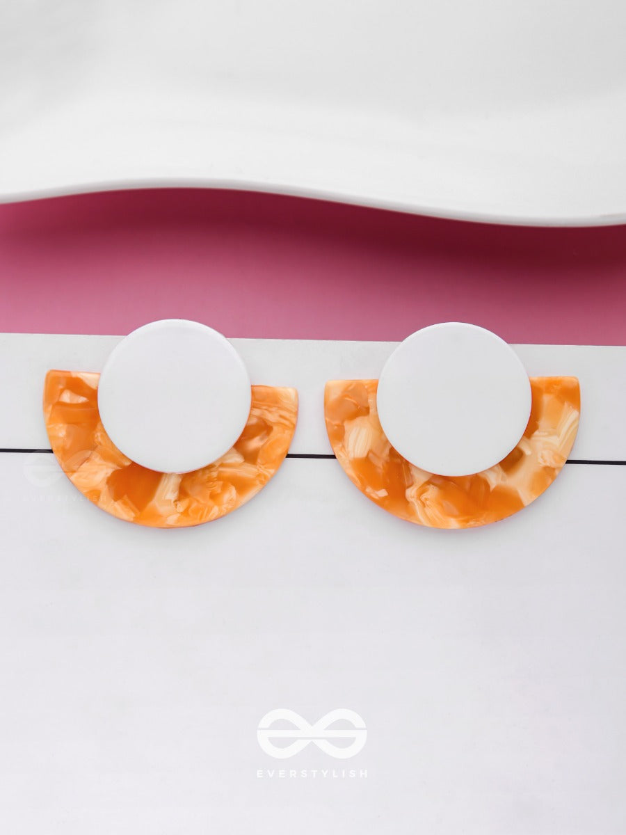 An Orange Bite - Elegant Acrylic Earrings