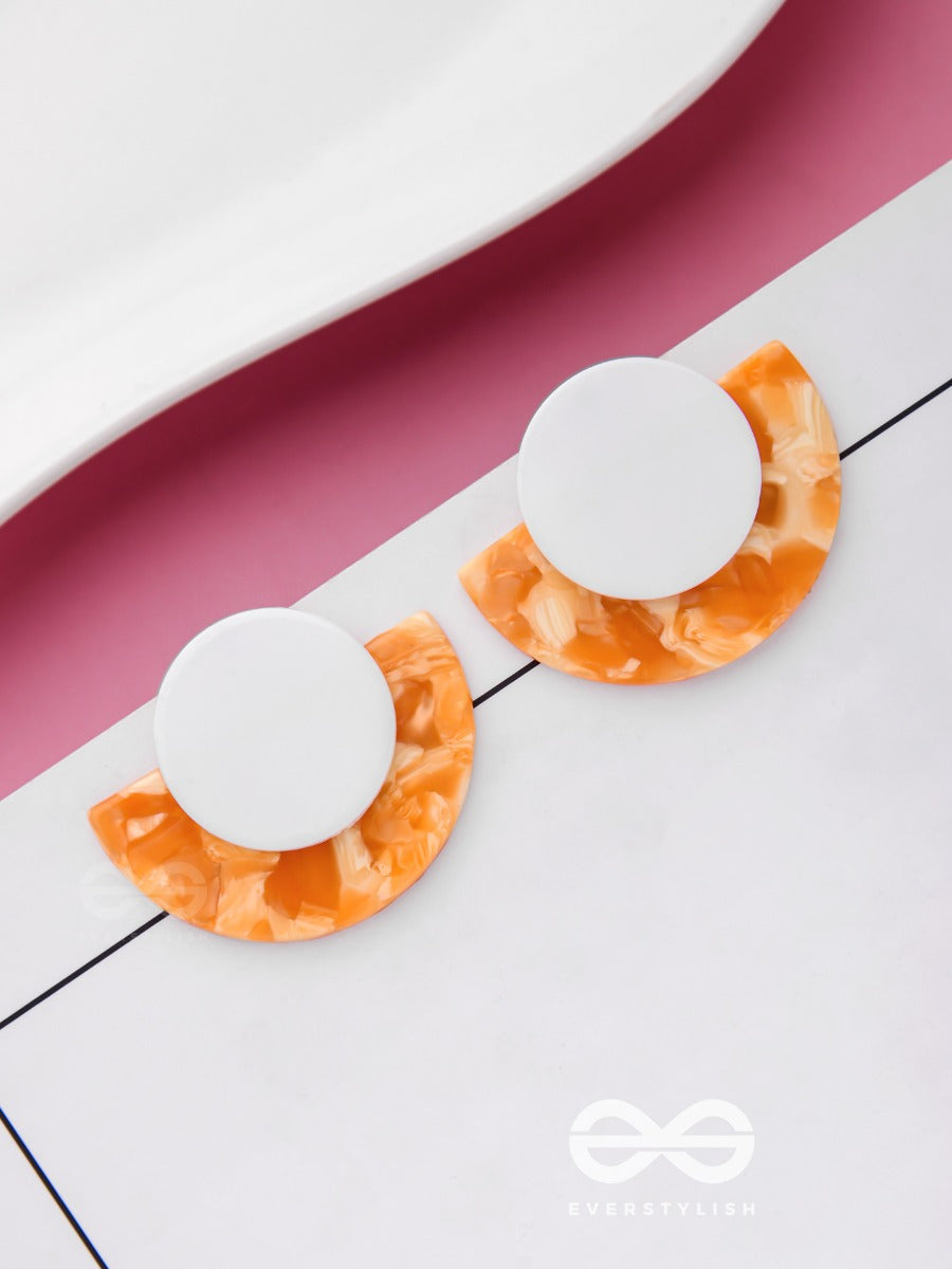 An Orange Bite - Elegant Acrylic Earrings