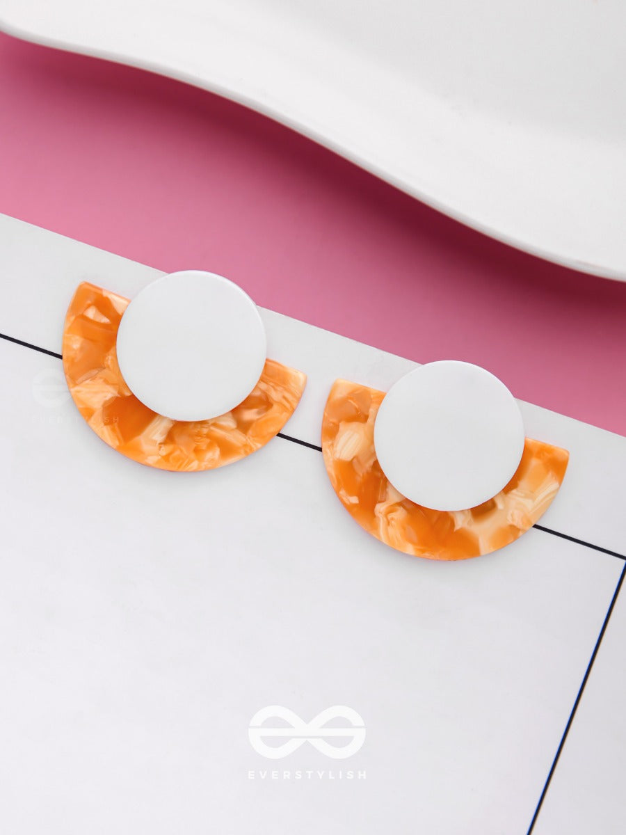 An Orange Bite - Elegant Acrylic Earrings