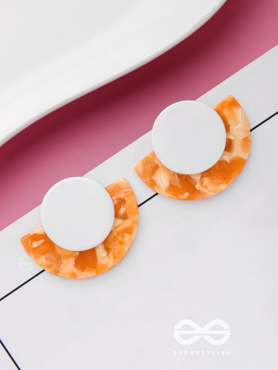 An Orange Bite - Elegant Acrylic Earrings