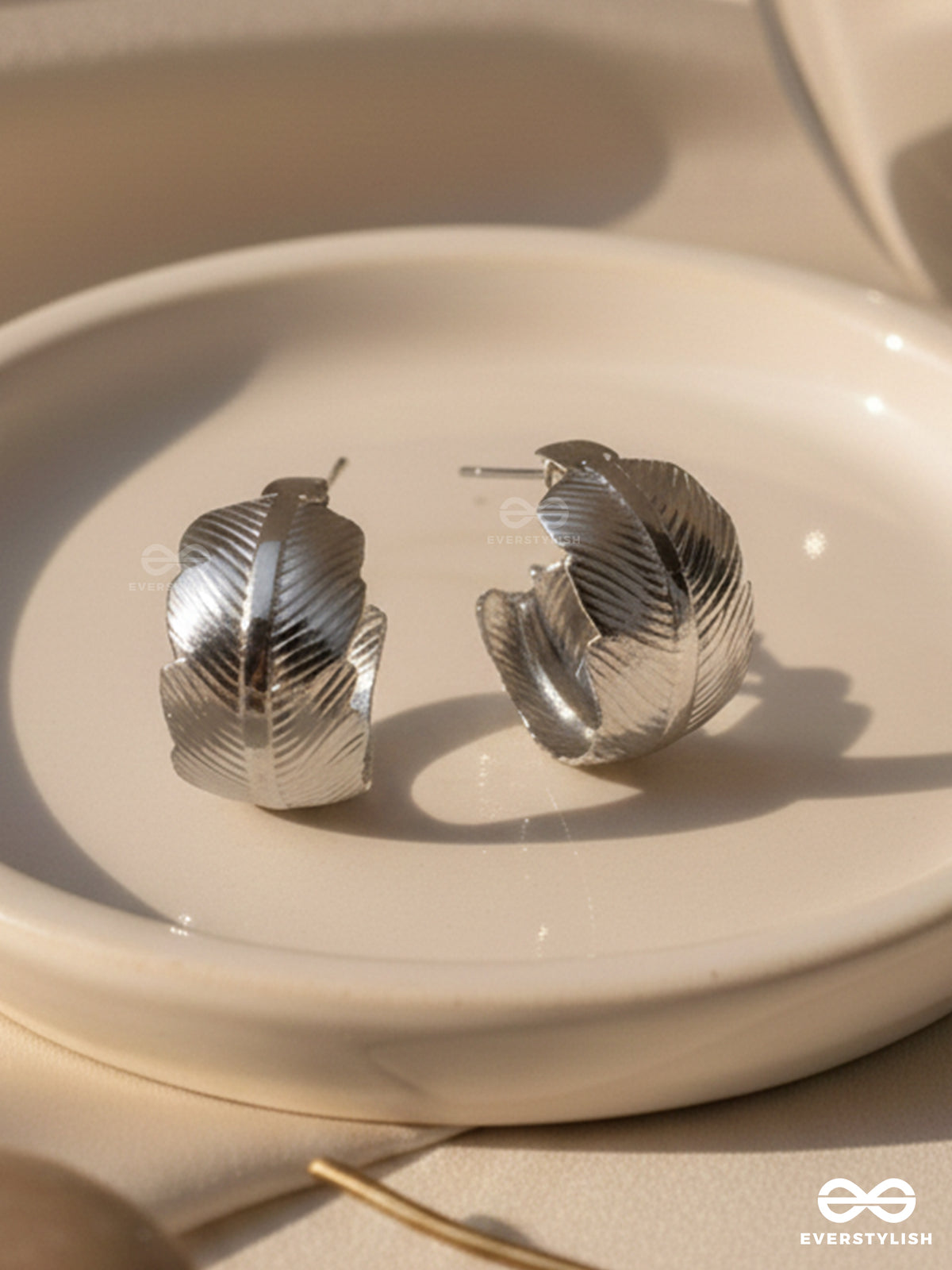 Leaf Of Faith - Statement Silver Earrings