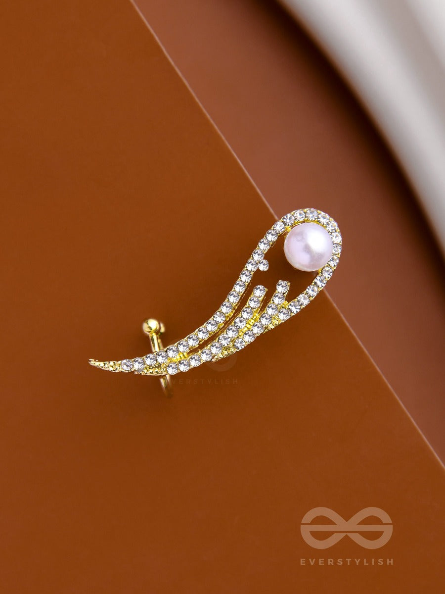 Wing Of Freedom - Golden Pearl Ear Cuff(One Ear)