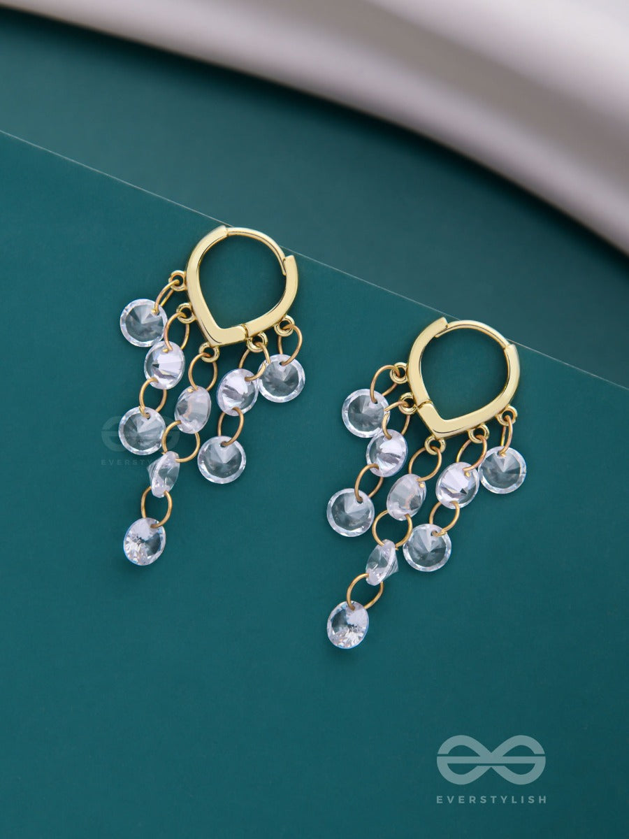A Lustre Of Rain - Golden Drop Earrings