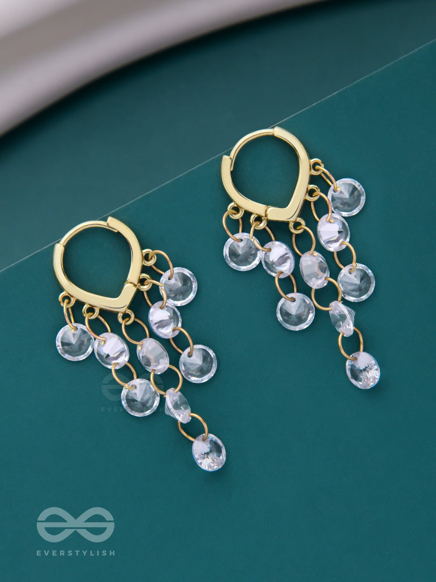A Lustre Of Rain - Golden Drop Earrings
