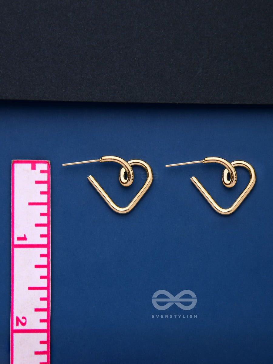 Incomplete Love Notes - Antique Golden Studs