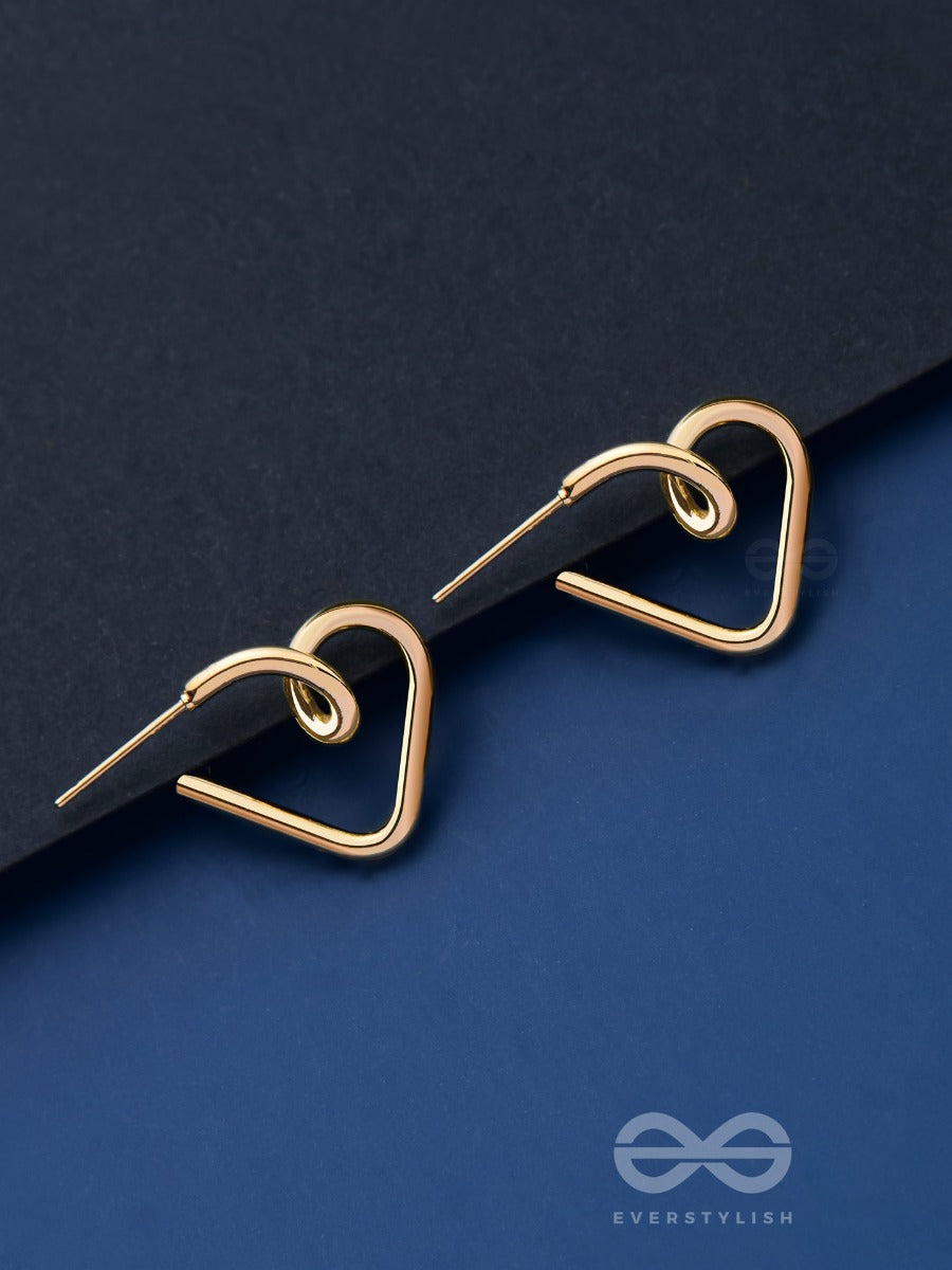 Incomplete Love Notes - Antique Golden Studs