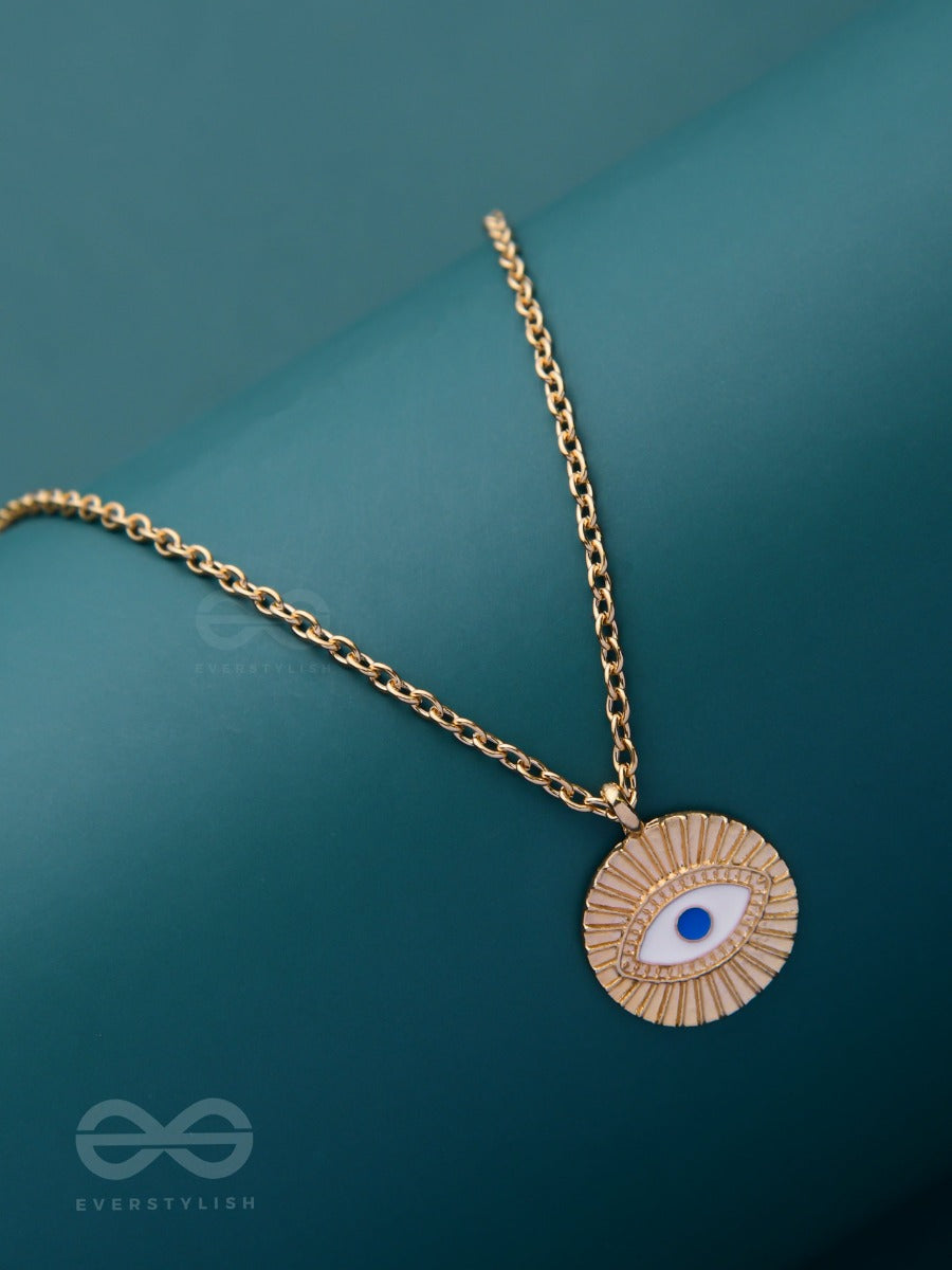 An Eye For An Eye - Golden Casual Neckpiece With Anti-Tarnish Coating