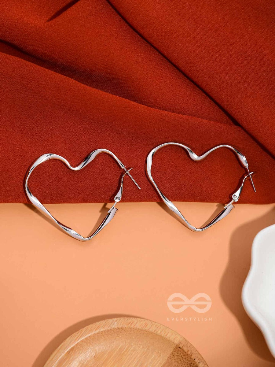 Your Twisted Love - Silver Hoop Earrings