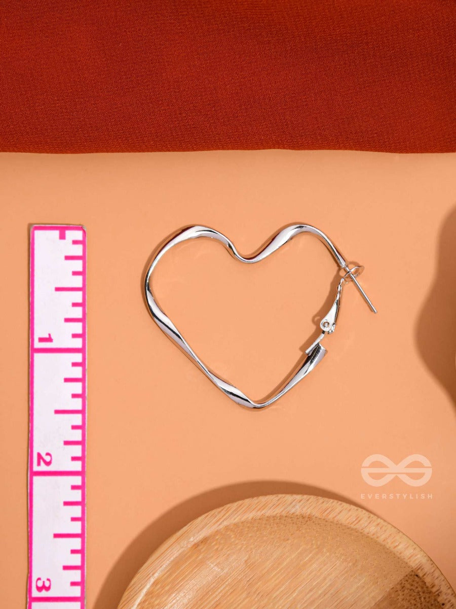 Your Twisted Love - Silver Hoop Earrings