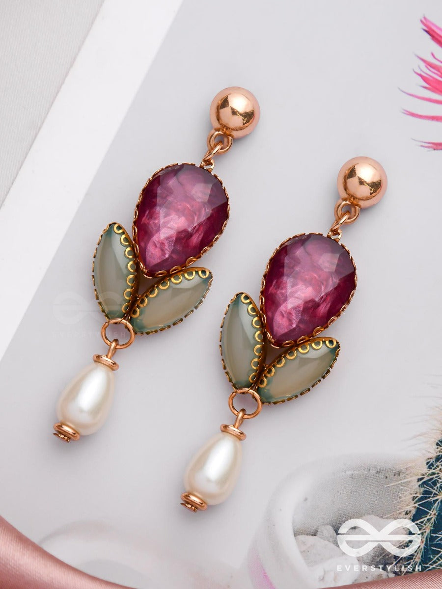 The Majestic Plum - Statement Drop Earrings