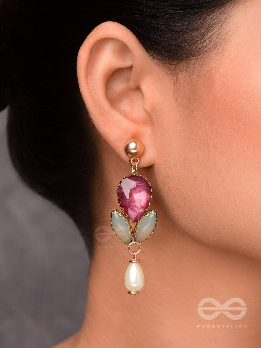The Majestic Plum - Statement Drop Earrings