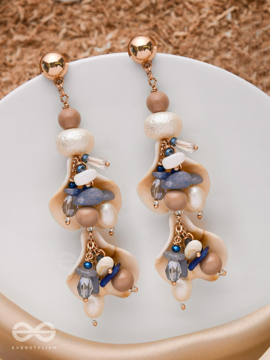 Shimmering Seaside- Statement Drop Sandstone Earrings
