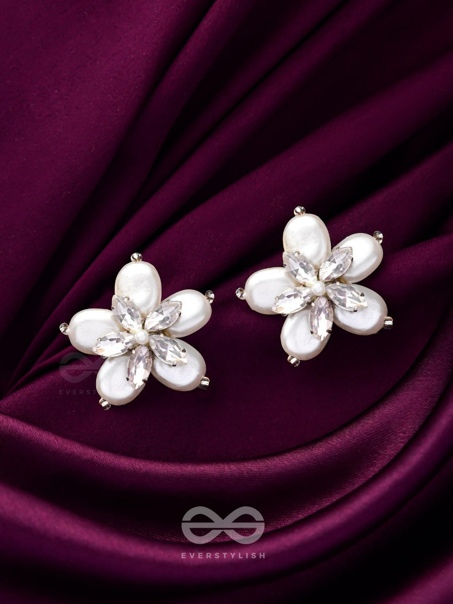 A Crystalline Perwinkle - White Casual Studs
