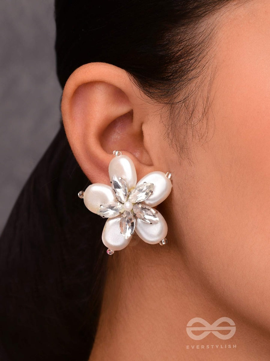 A Crystalline Perwinkle - White Casual Studs