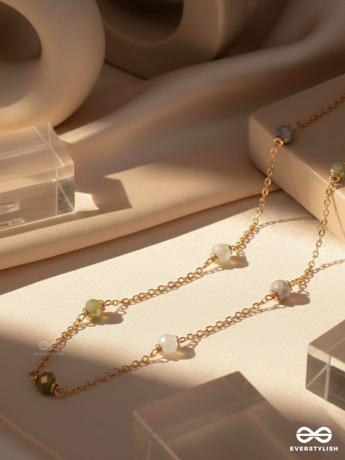 The Distant Drops - Casual Beaded Neckpiece With Anti-Tarnish Coating