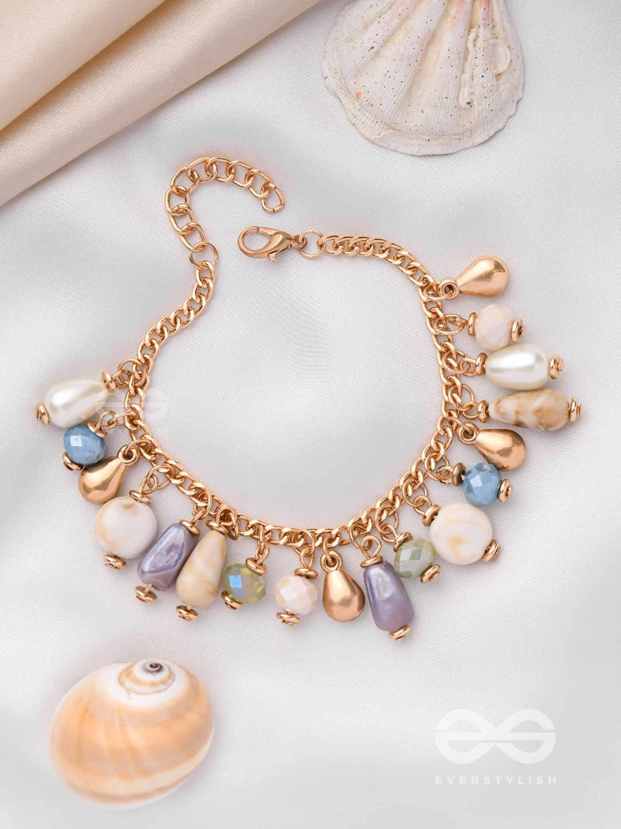 The Crystalline Shore- Casual Beaded Sandstone Bracelet