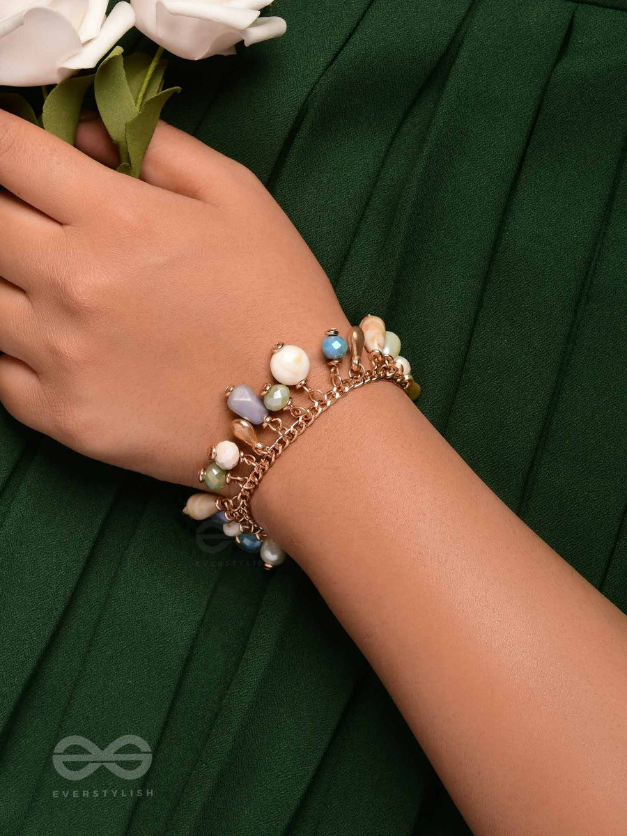 The Crystalline Shore- Casual Beaded Sandstone Bracelet