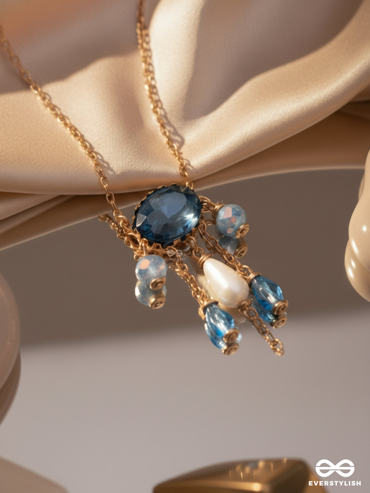 Sky Line Coast - Blue Casual Sandstone Neckpiece With Anti-Tarnish Coating